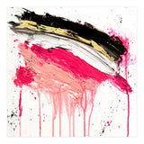 Modern Abstract Pink Black Gold Brushstrokes Splatters Acrylic (Print Only) thumbnail