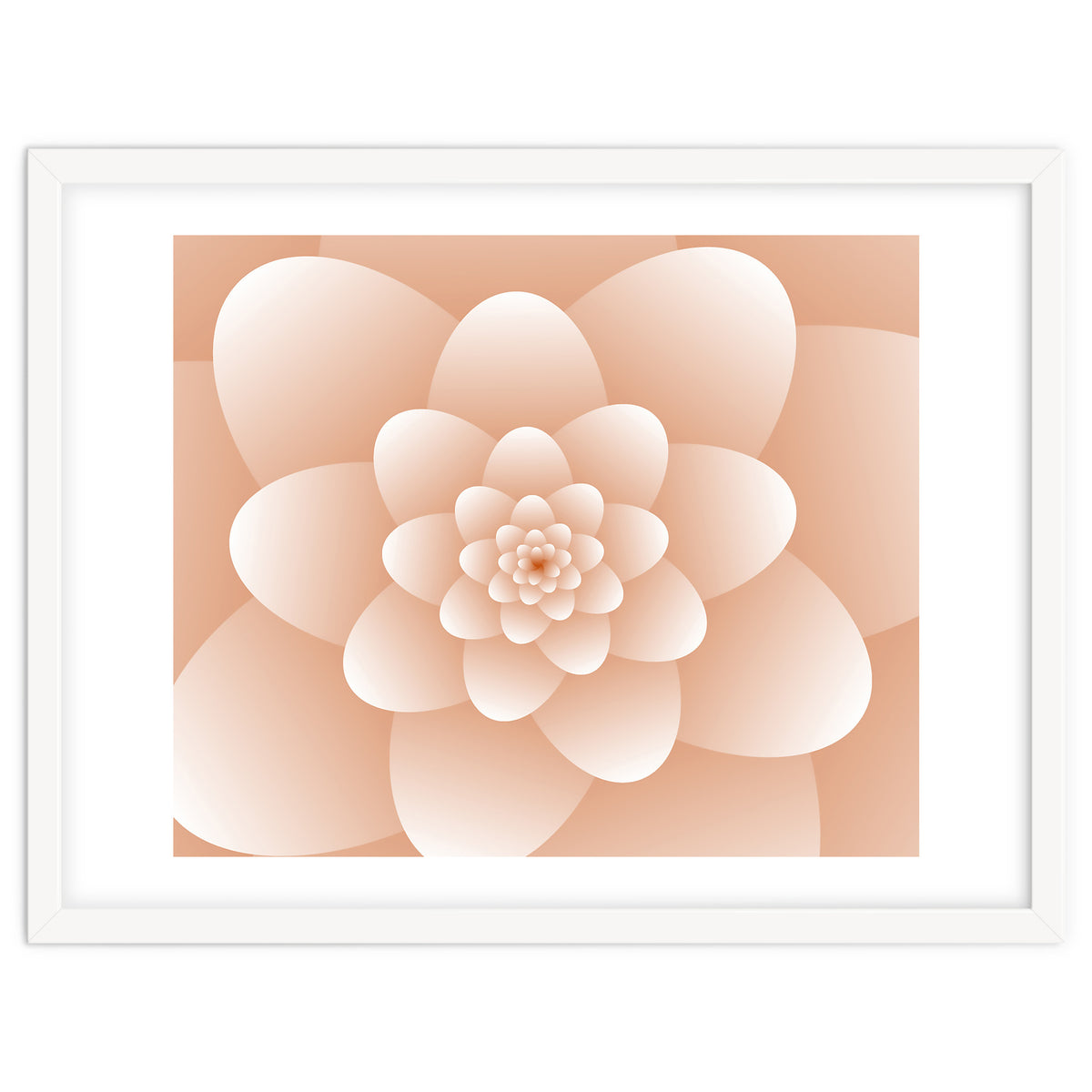 3d Abstract Orange Floral Spiral