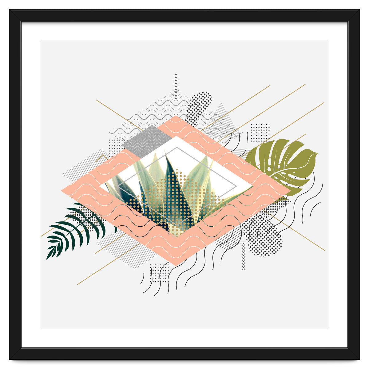 Abstract geometrical and botanical shapes I