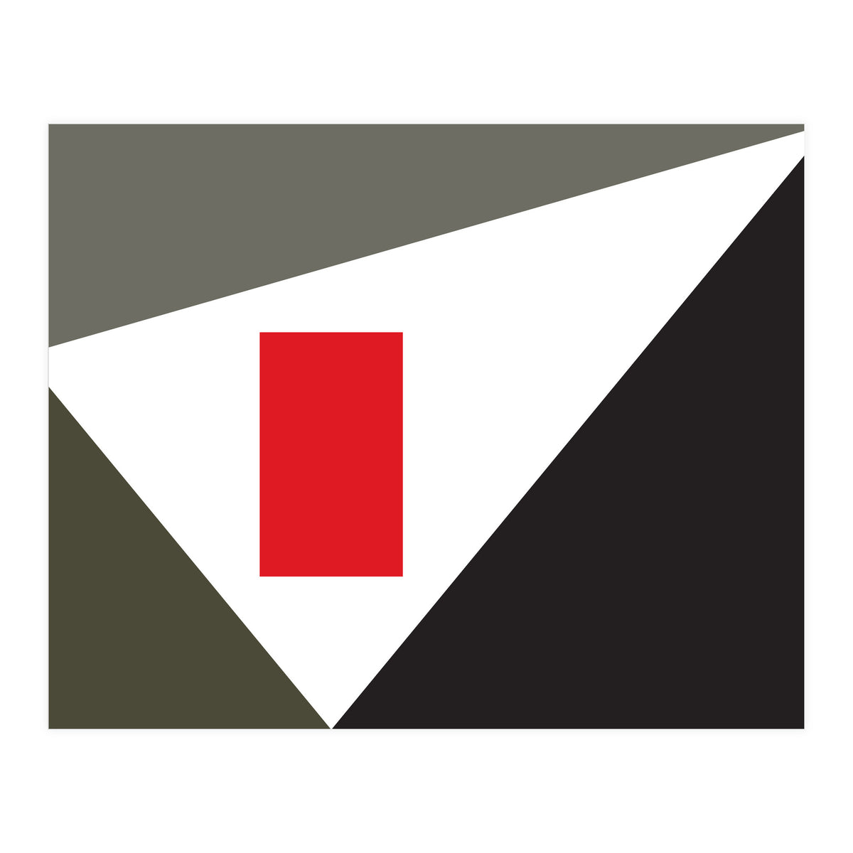 Geometric Shapes No. 86 - grey & red (Print Only)