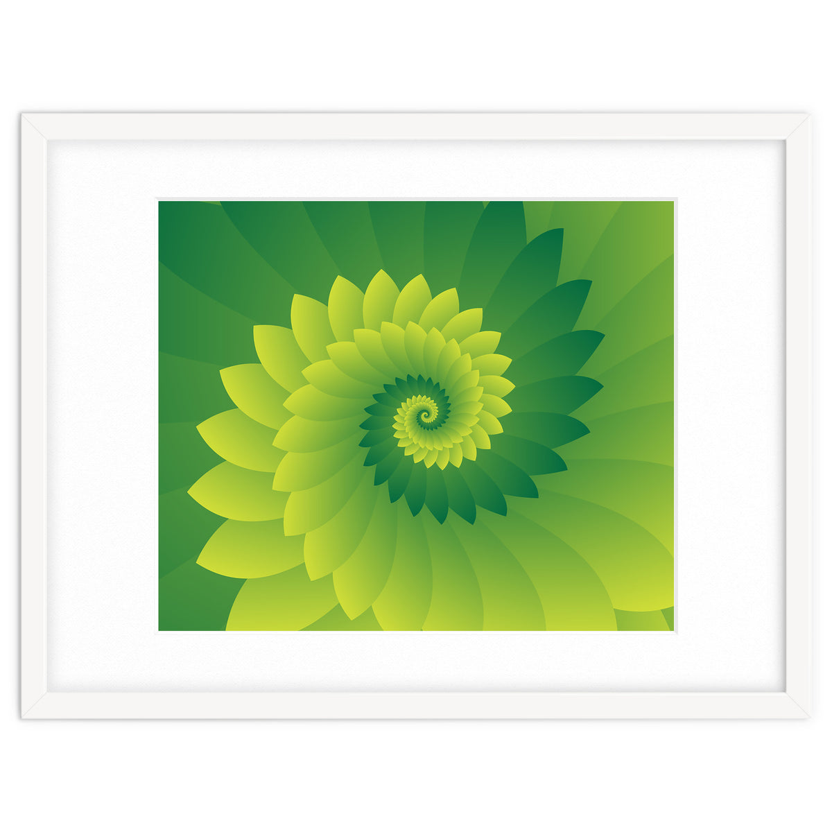 Abstract Digital GREEN FLORA 3D ART