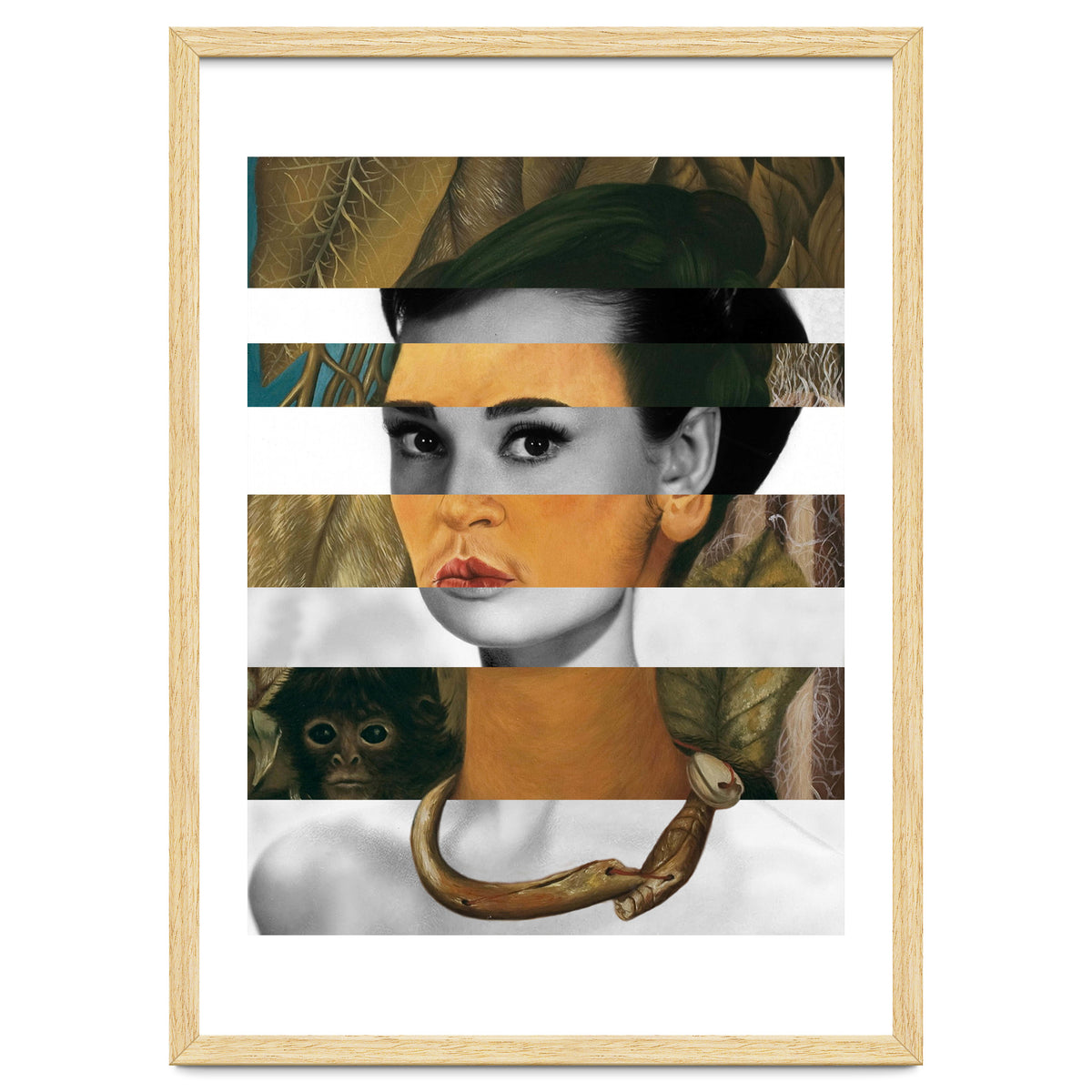 Frida Kahlo's Self Portrait with Monkey & Audrey Hepburn