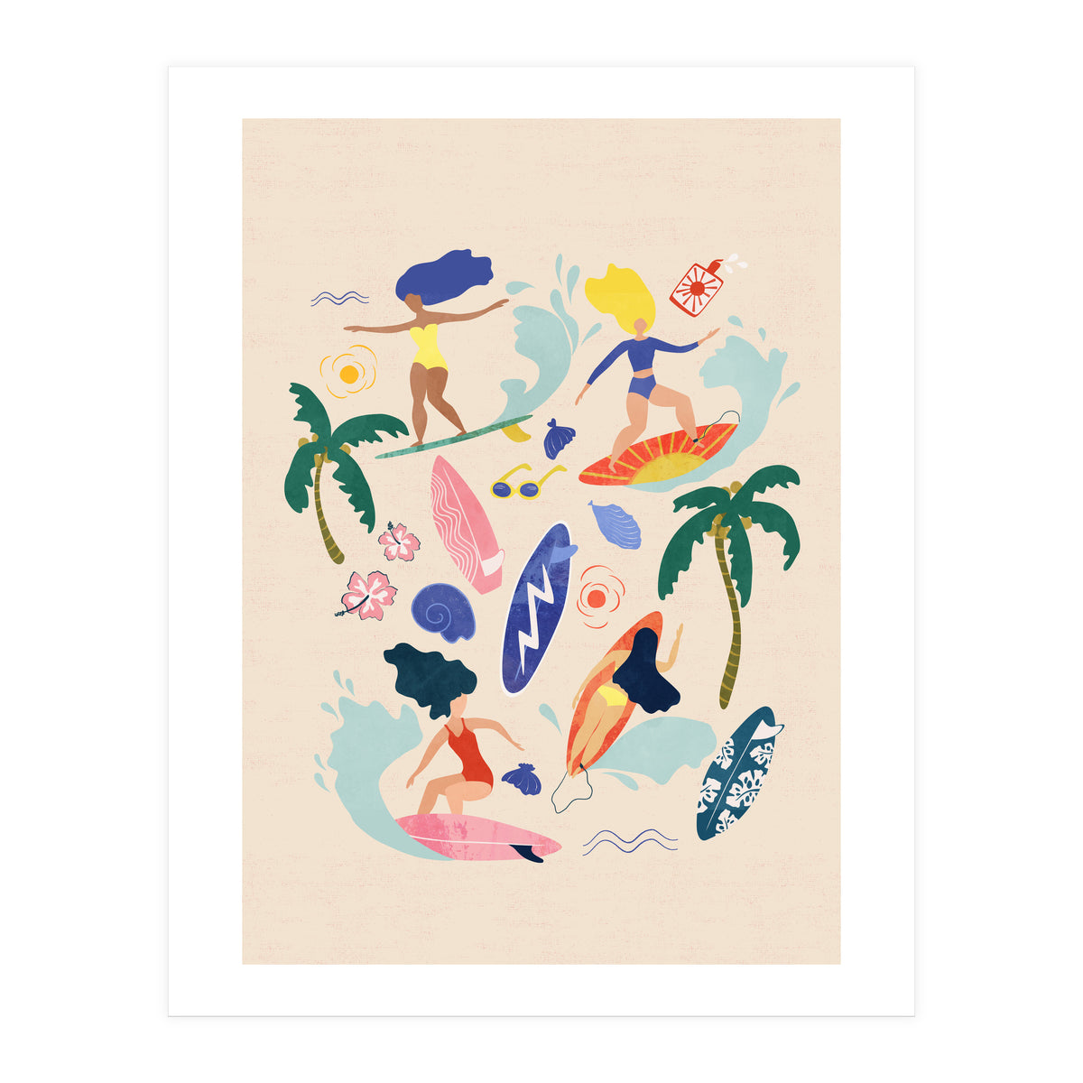 Surfing Girl Light (Print Only)