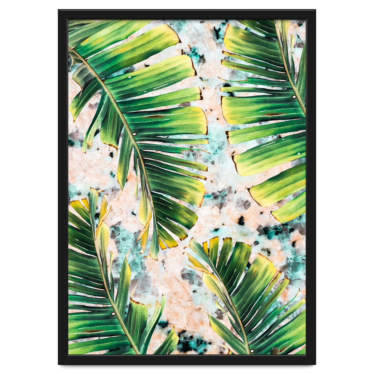 Palm leaf on marble 02