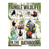 Jungle Wildlife in the Bathroom, funny toilet humour (Print Only) thumbnail