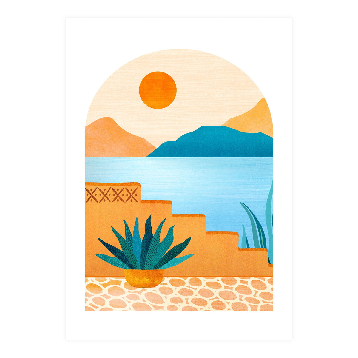 Desert Oasis Landscape (Print Only)