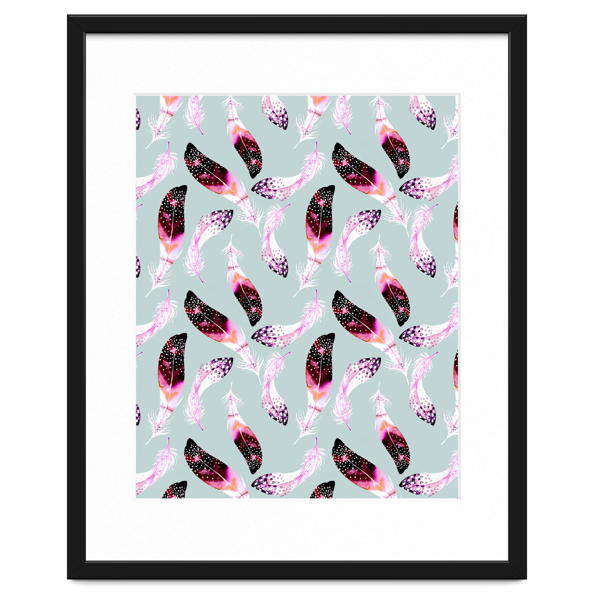 Bohemian pattern of feathers