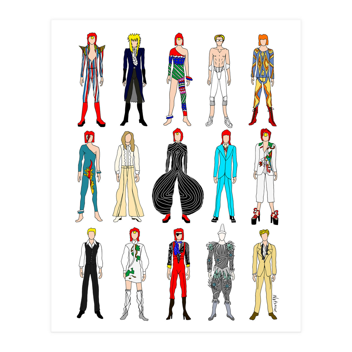 Outfits of Bowie Fashion (Print Only)
