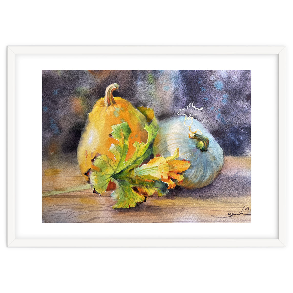 Rural still life watercolor