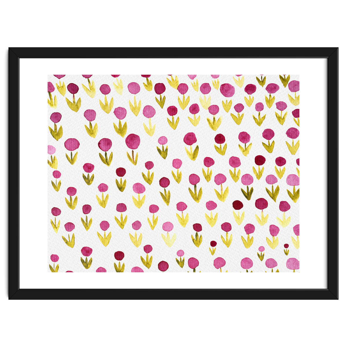 Small abstract watercolor flowers