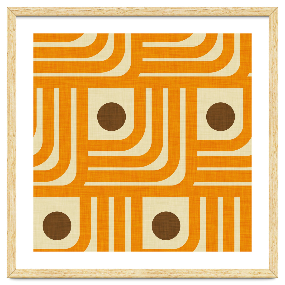 70s Curve Lines Orange Brown