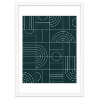 My Favorite Geometric Patterns No.26 - Green Tinted Navy Blue