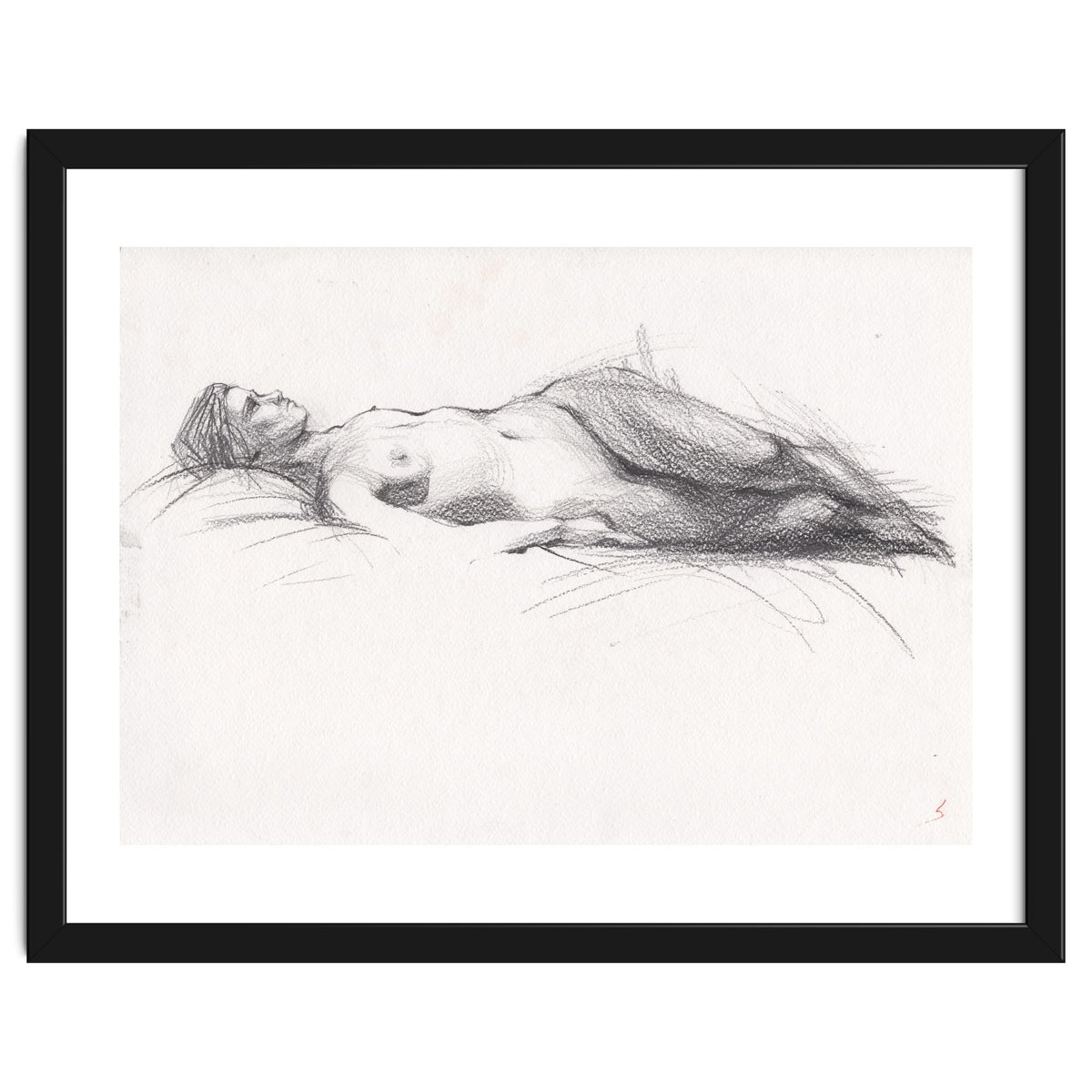 Beautiful erotic drawing of woman