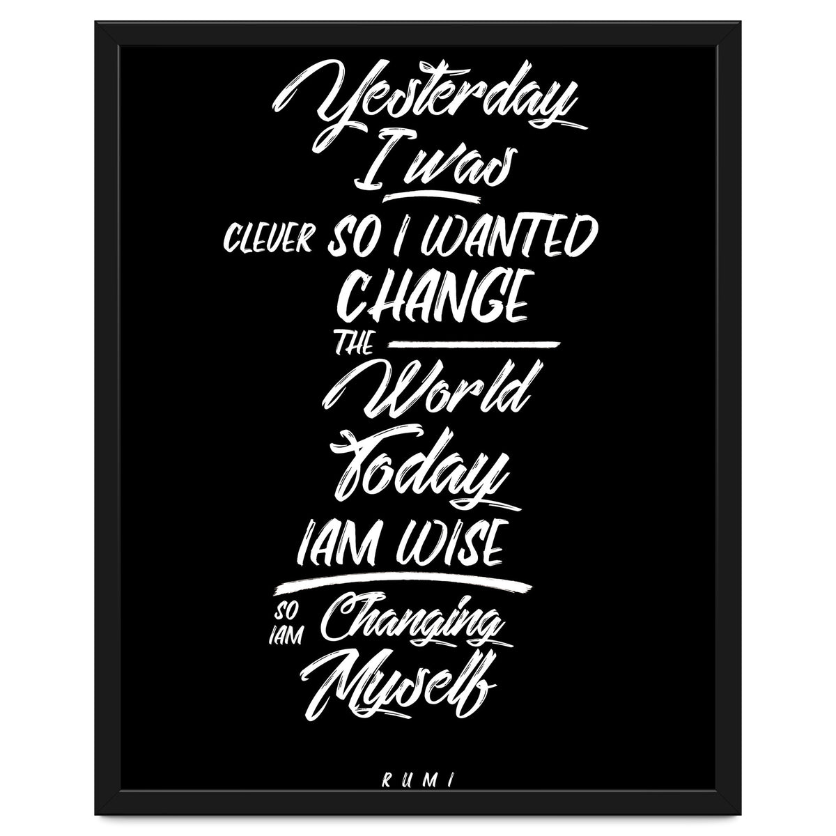 Changing Myself - Rumi Quote Typography