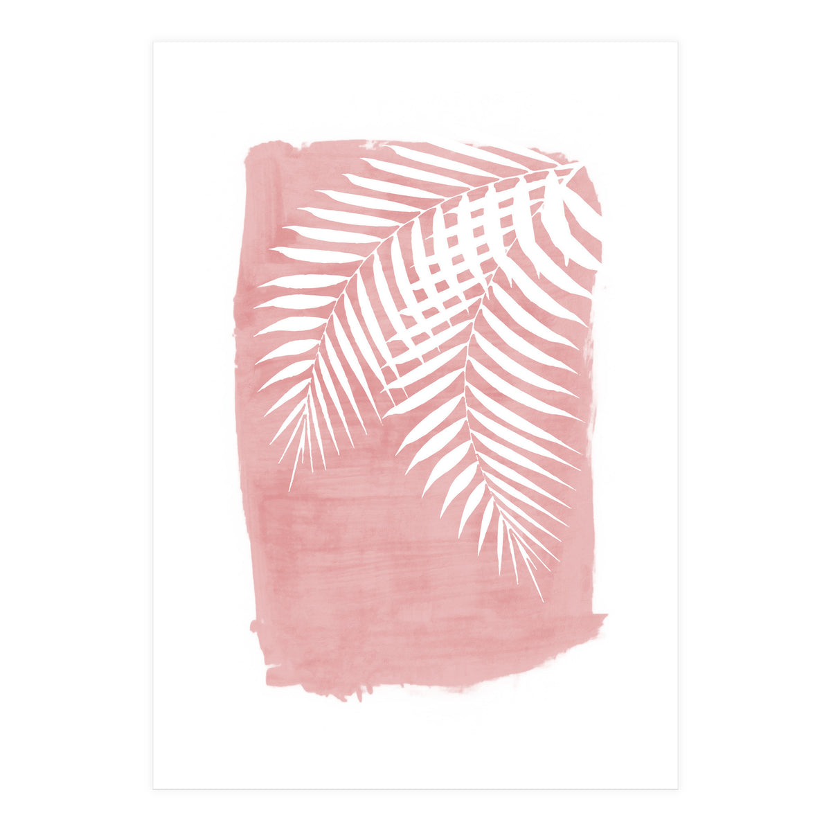 Palm Leaves On Pink (Print Only)