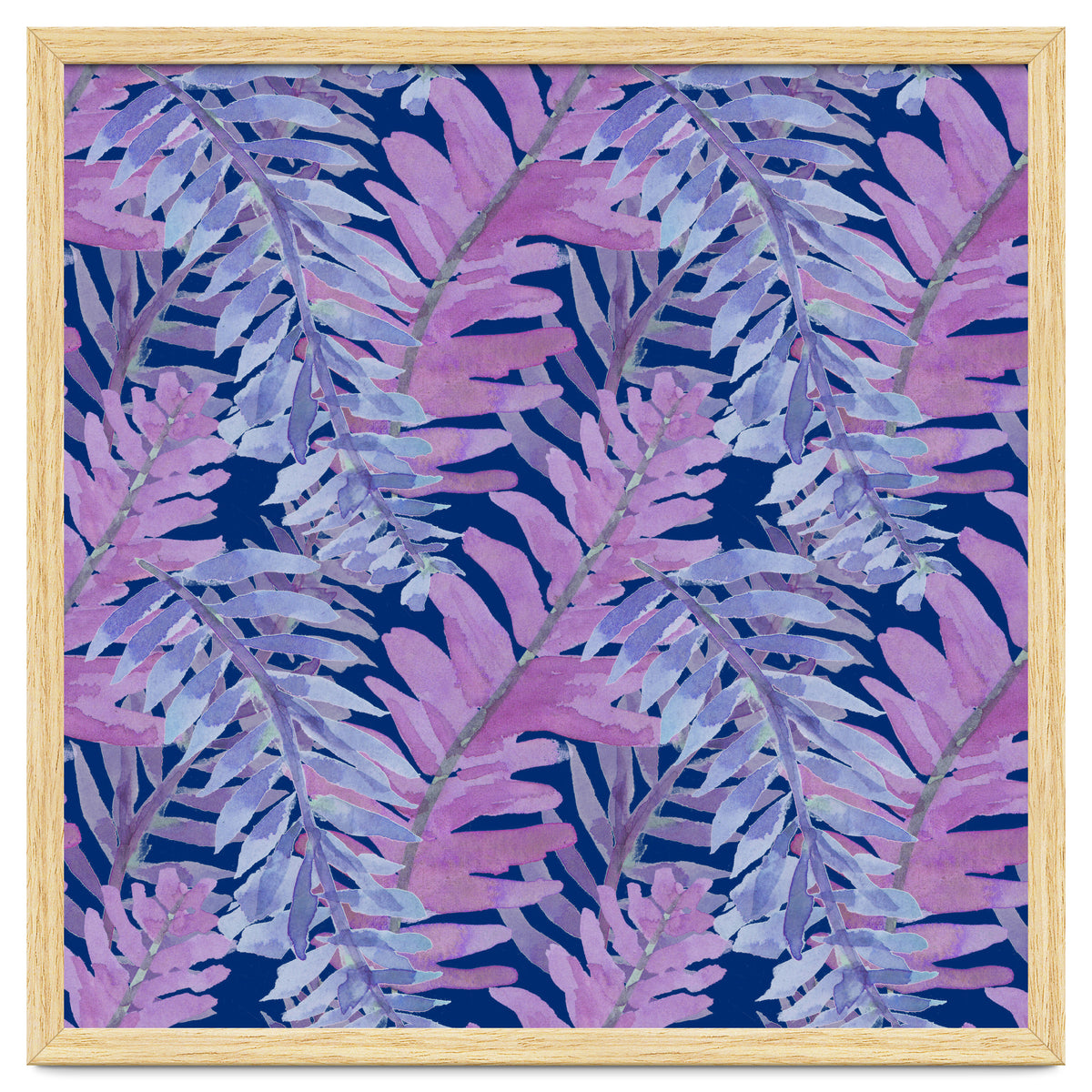 Woodland Ferns in Blue