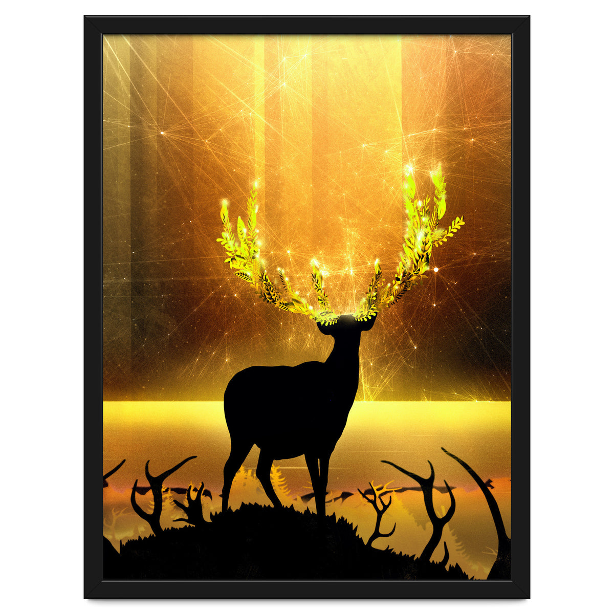 Greenery Deer Golden Sun