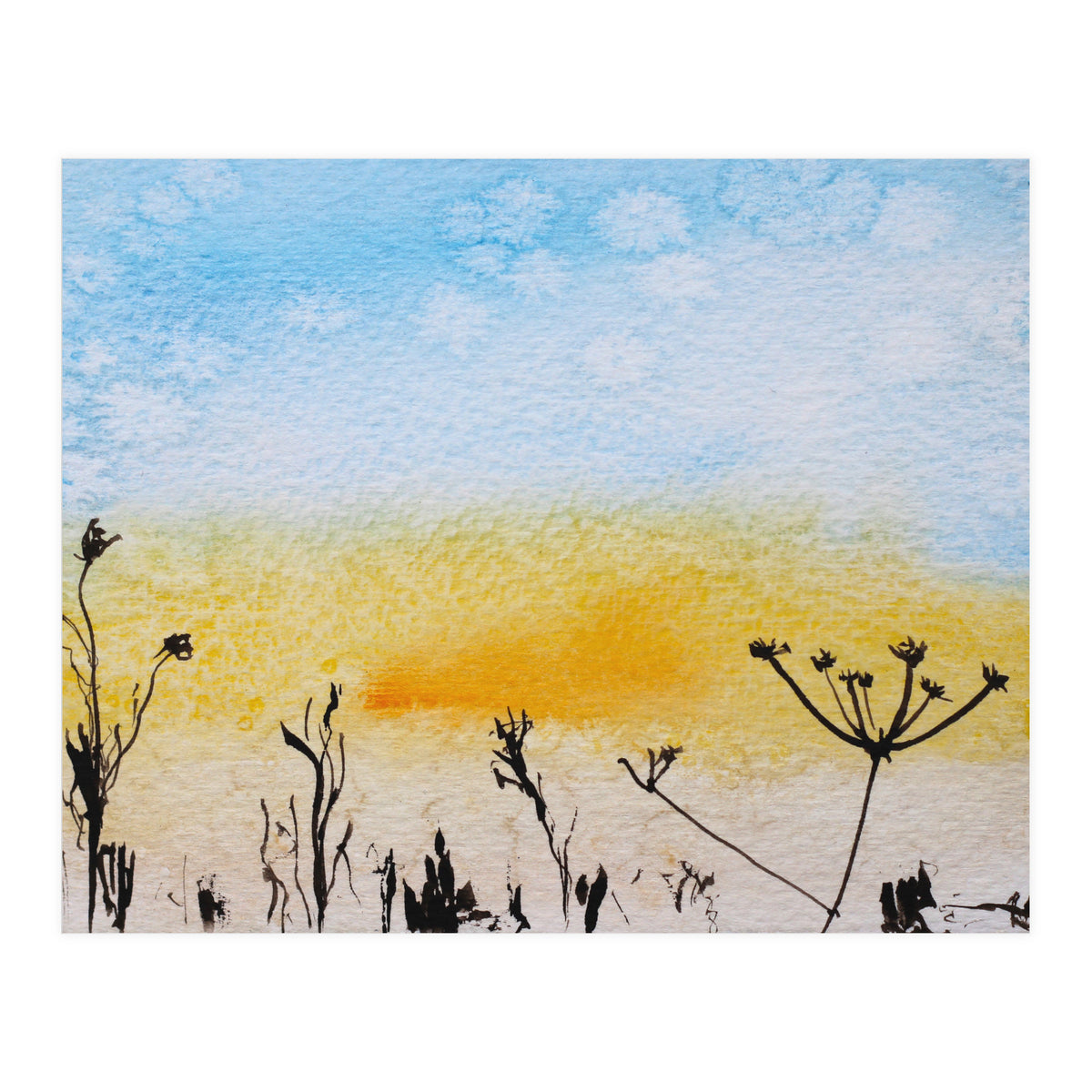 Winter sunrise || watercolor (Print Only)