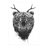 Angry Bear With Antlers (Print Only) thumbnail