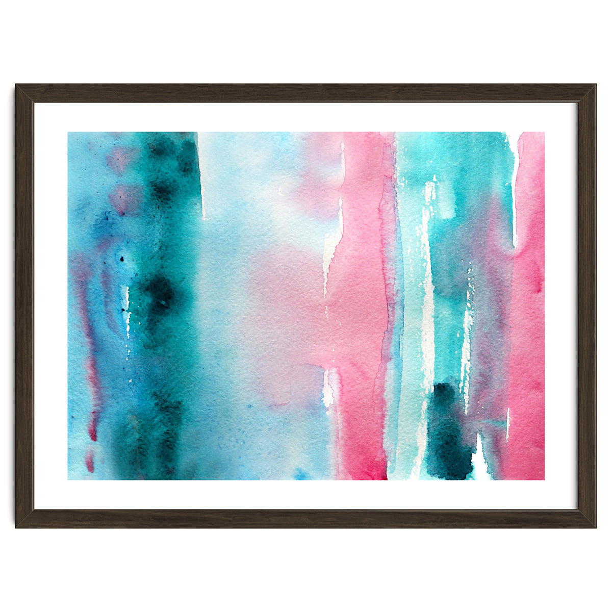 Turquoise love || abstract watercolor