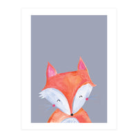 Woodland Fox On Grey (Print Only)