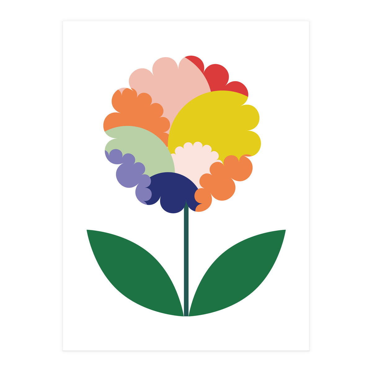 happy colorful flower (Print Only)