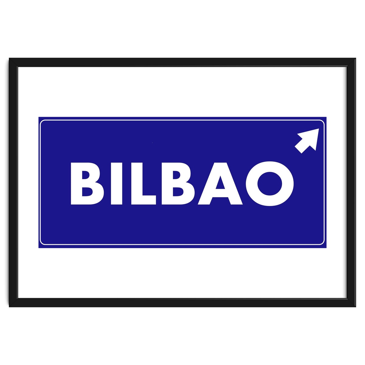 Let`s go to Bilbao, Spain! Blue road sign