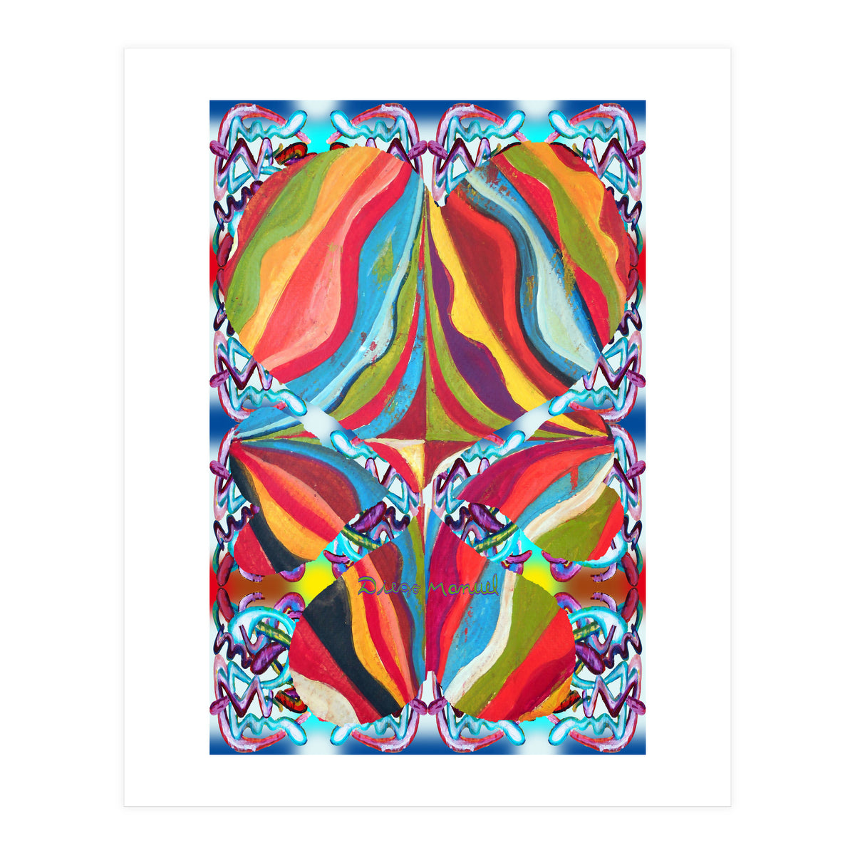 4 Corazones Tapiz 2 (Print Only)