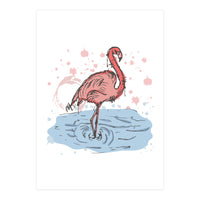 Flamingo Scribble sketch (Print Only)