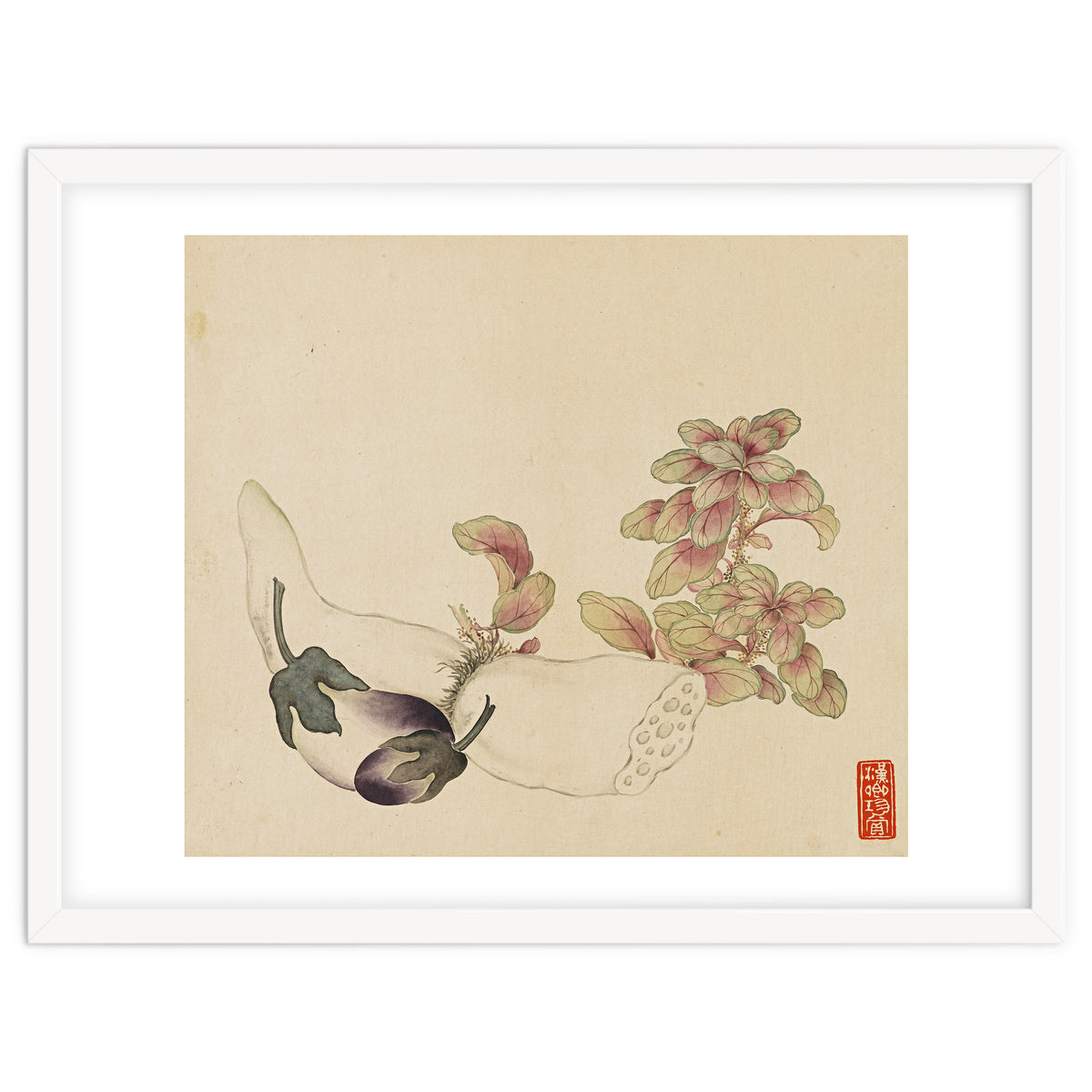 Wang Chengyu ~flowers, Vegetables, Fruits, Eggplant, Lotus Root
