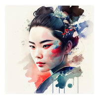 Watercolor Modern Geisha #4 (Print Only)