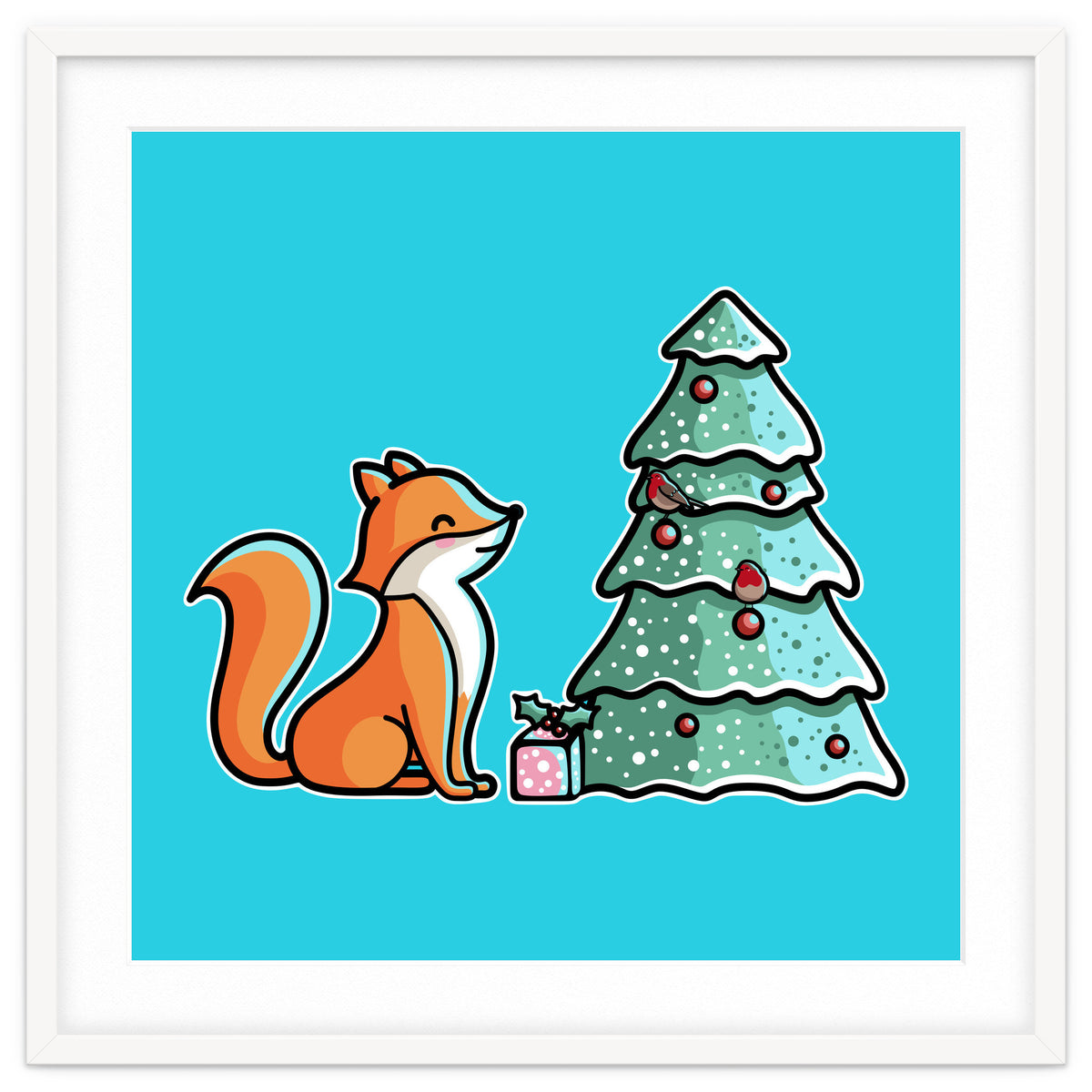 Cute Fox Christmas Tree