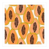 Papaya Cravings | Pastel Watercolor Tropical Fruit Food Painting | Juicy Sweet Illustration (Print Only)