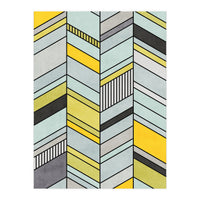 Colorful Concrete Chevron Pattern - Yellow, Blue, Grey (Print Only)
