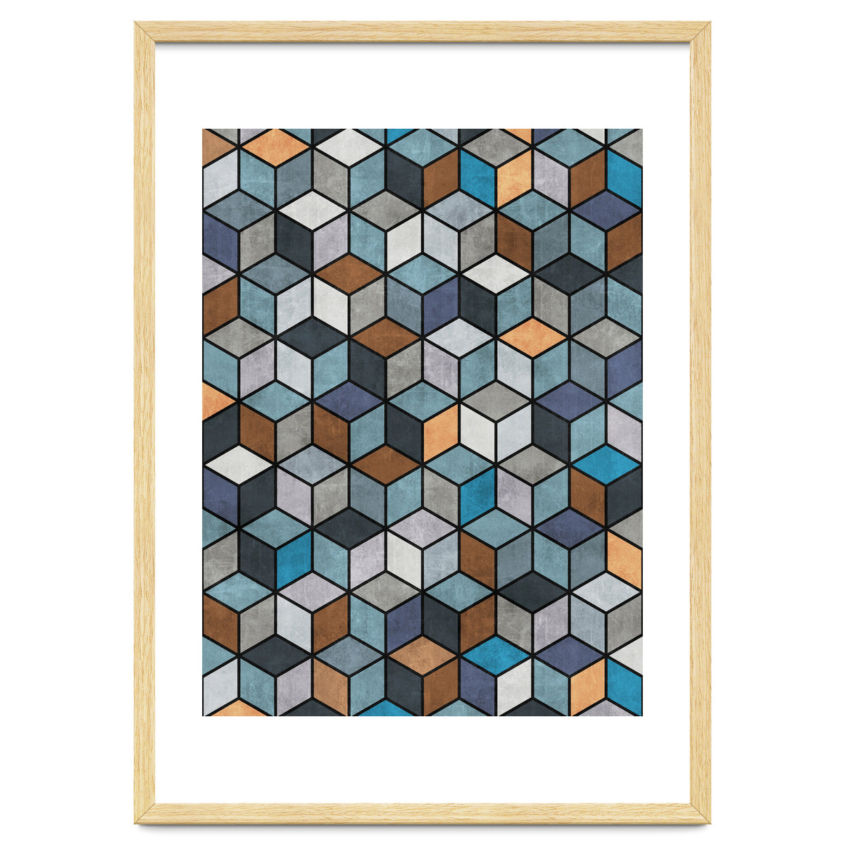 Colorful Concrete Cubes - Blue, Grey, Brown
