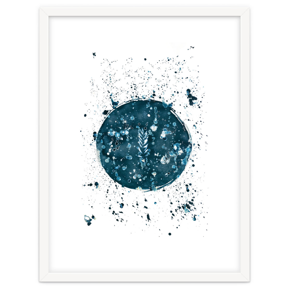 Indigo Blue Botanical Leaves No. 8