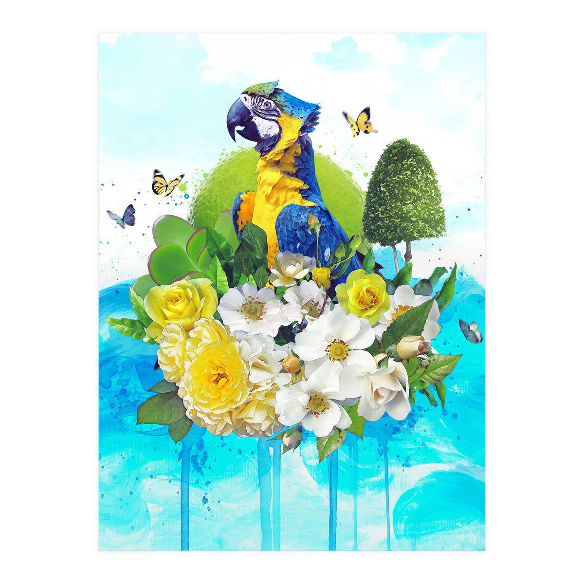 Floral Parrot  (Print Only)