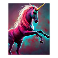 Dark Rainbow Gothic Unicorn AI created digital art (Print Only)