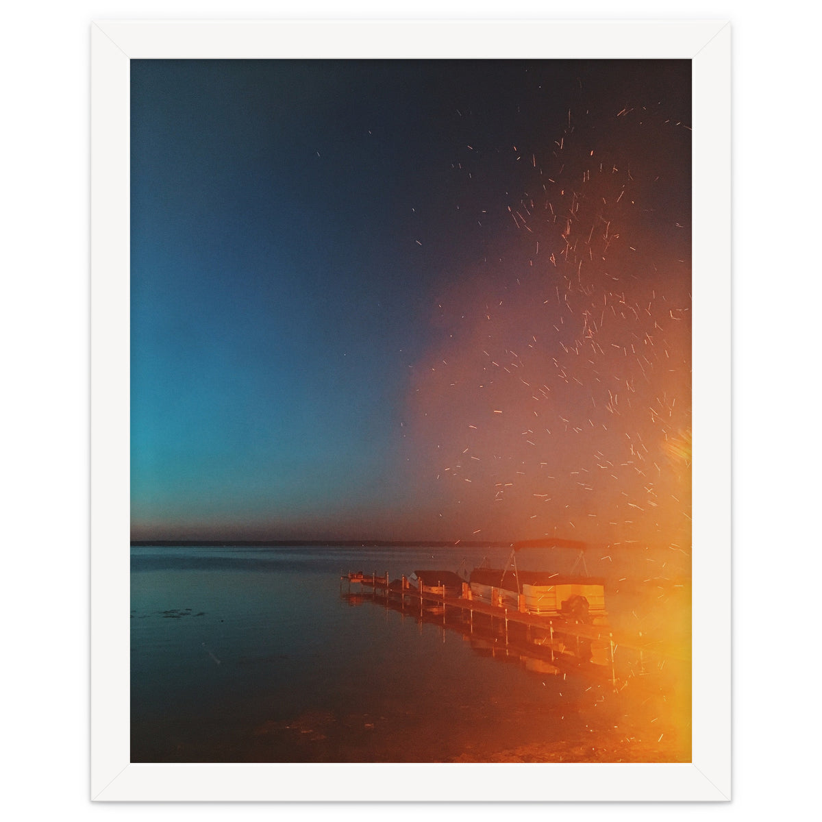 Firelight by the dock