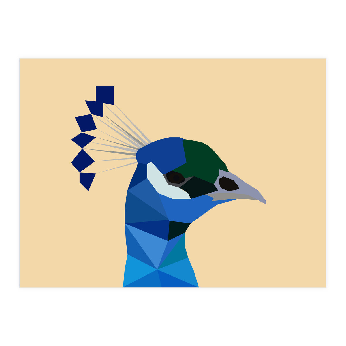 Peacock Low Poly Art (Print Only)