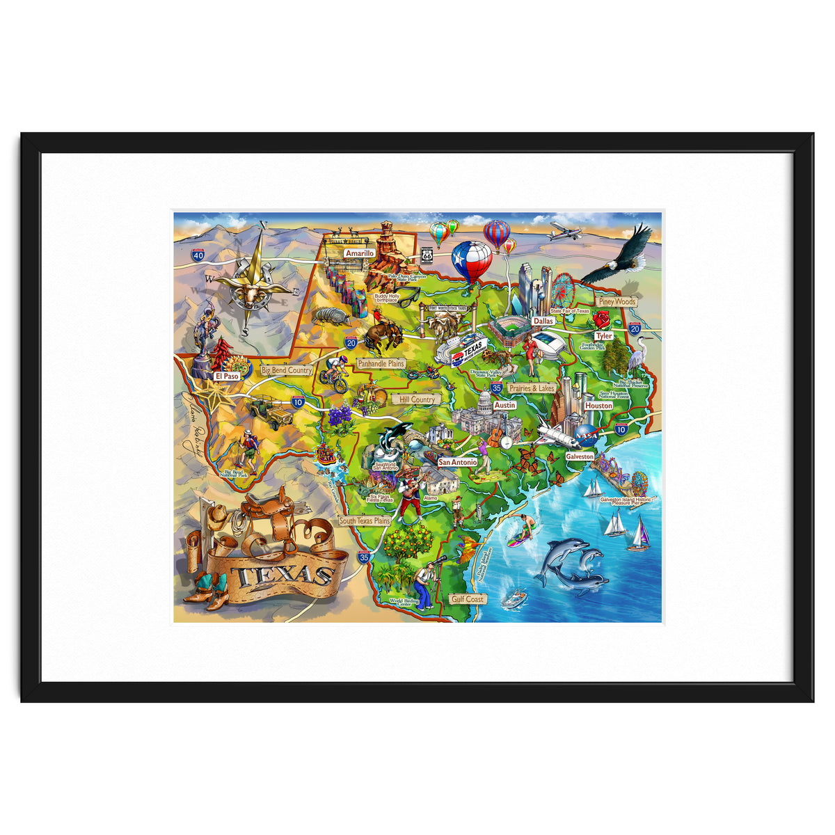 Texas Illustrated Map