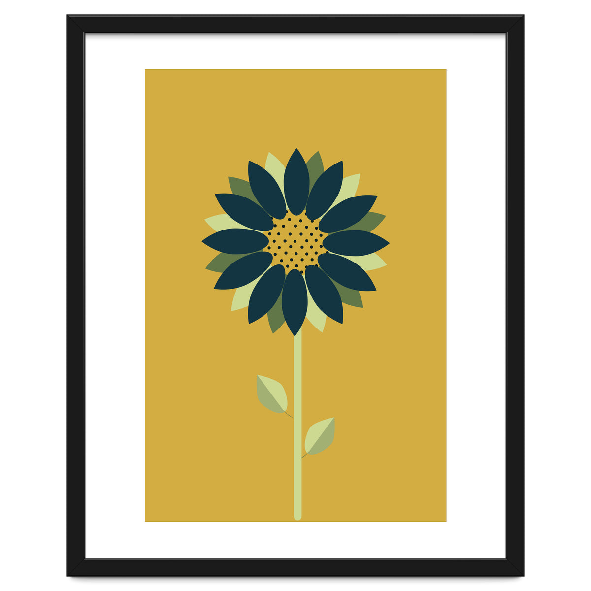 Scandinavian Folk Minimalist Flower Yellow Mustard