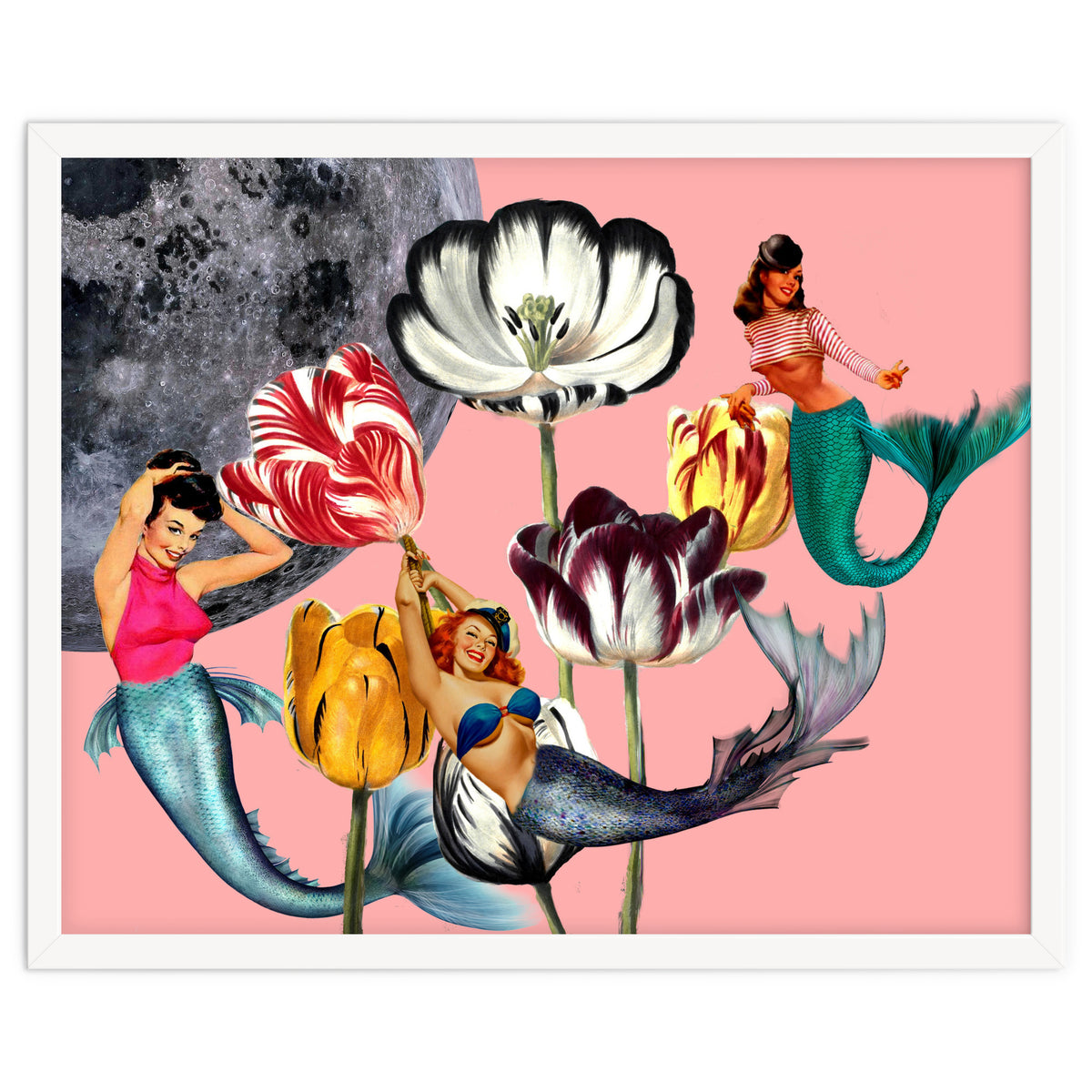 Mermaid Floral with moon