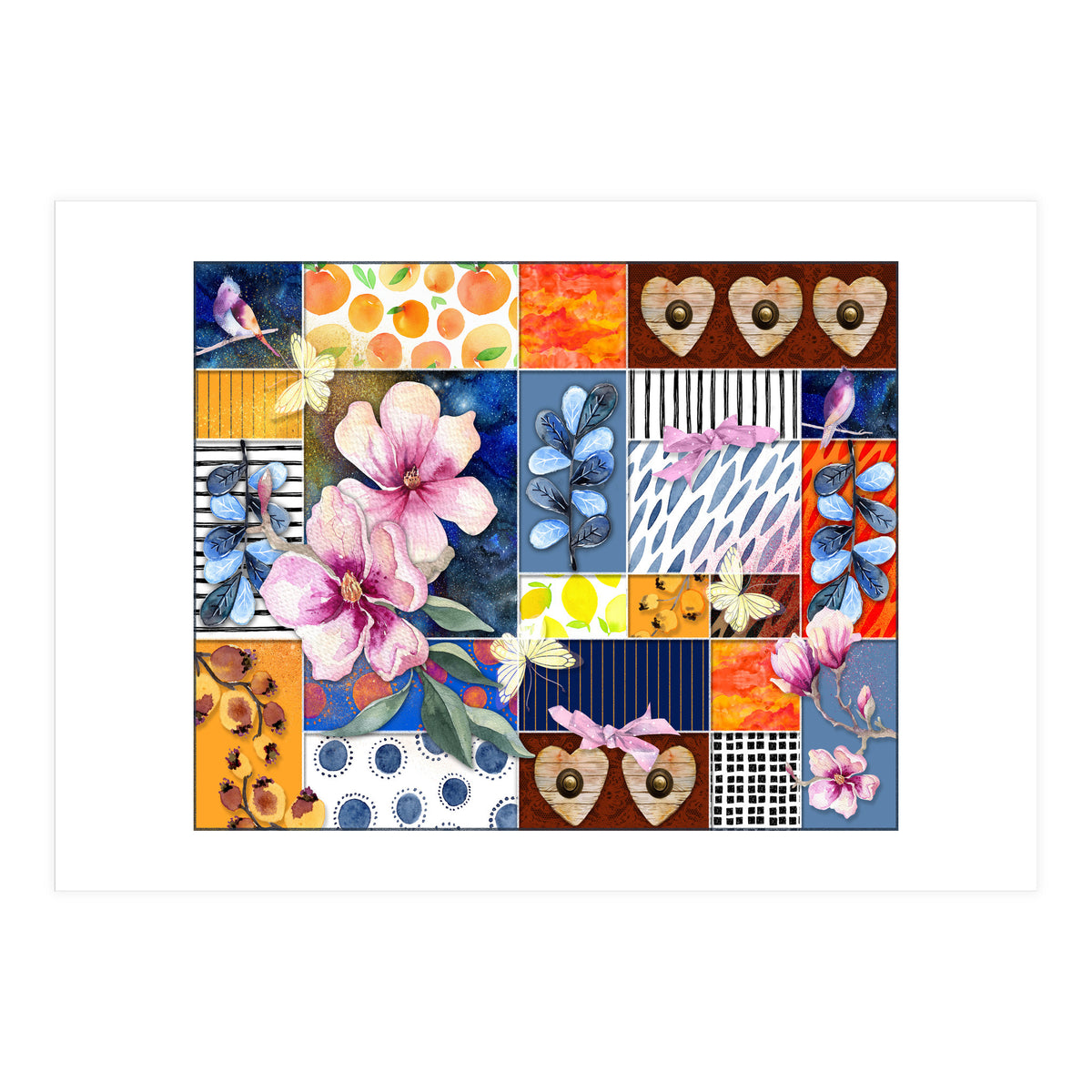 Romantic Floral Collage (Print Only)