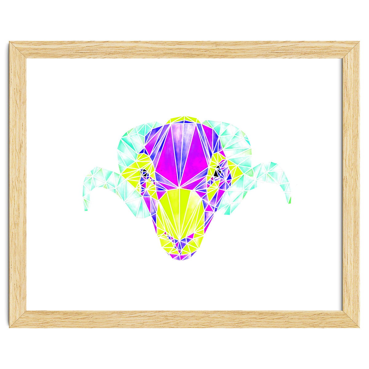 Colourful Geometric Swaledale Sheep Tup with White Lines