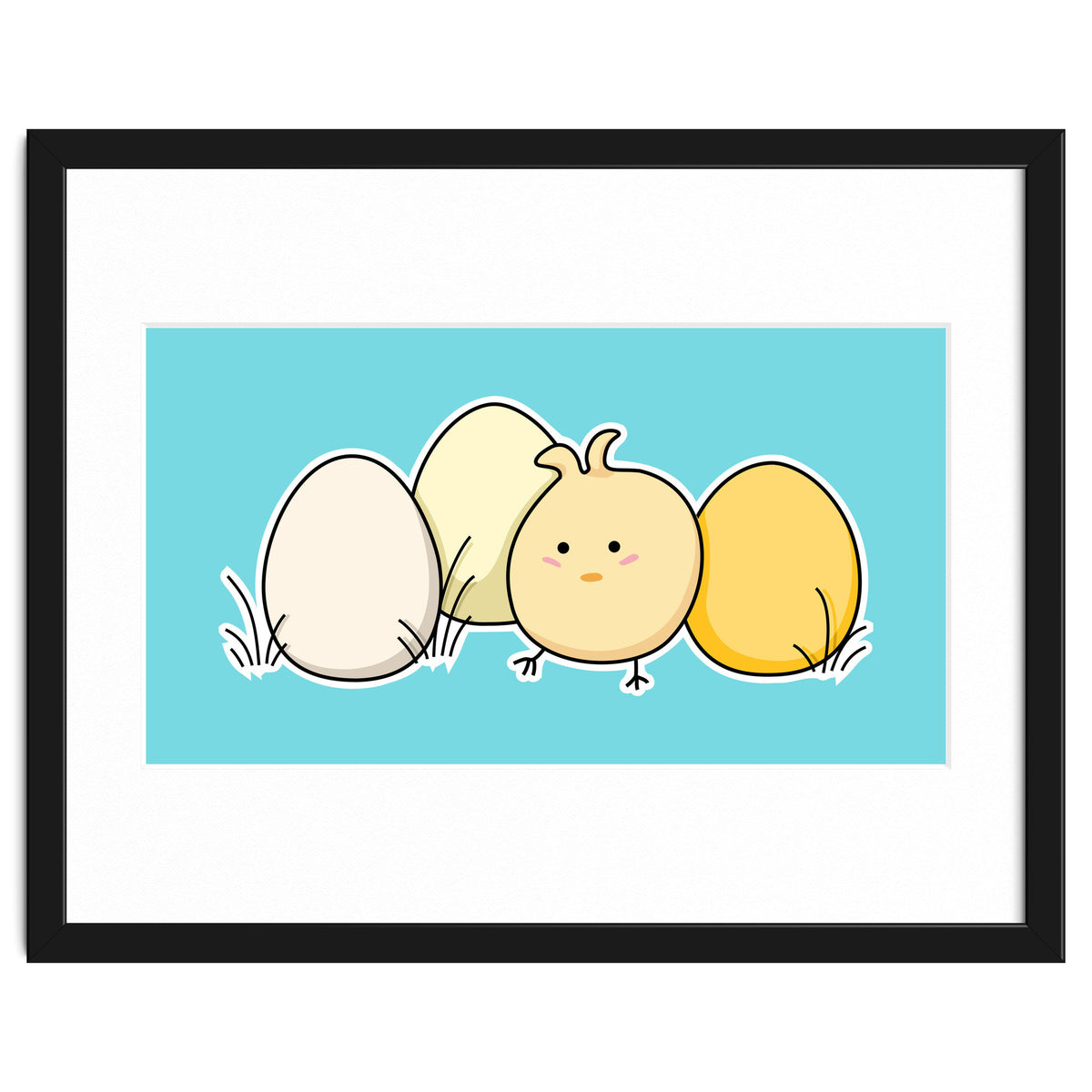Kawaii Cute Chick And Eggs