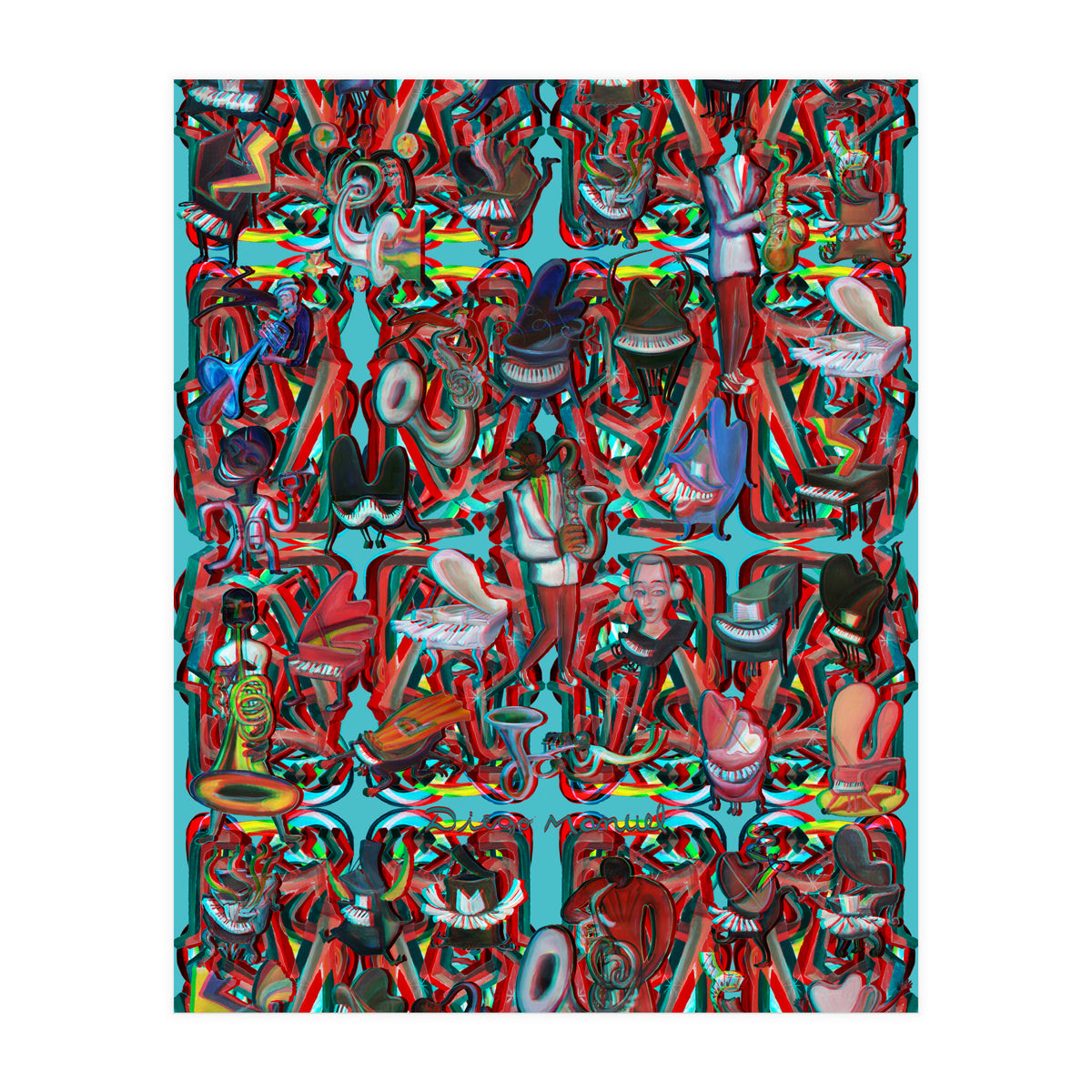 Formas 14 34 3d And Pianos 4 (Print Only)