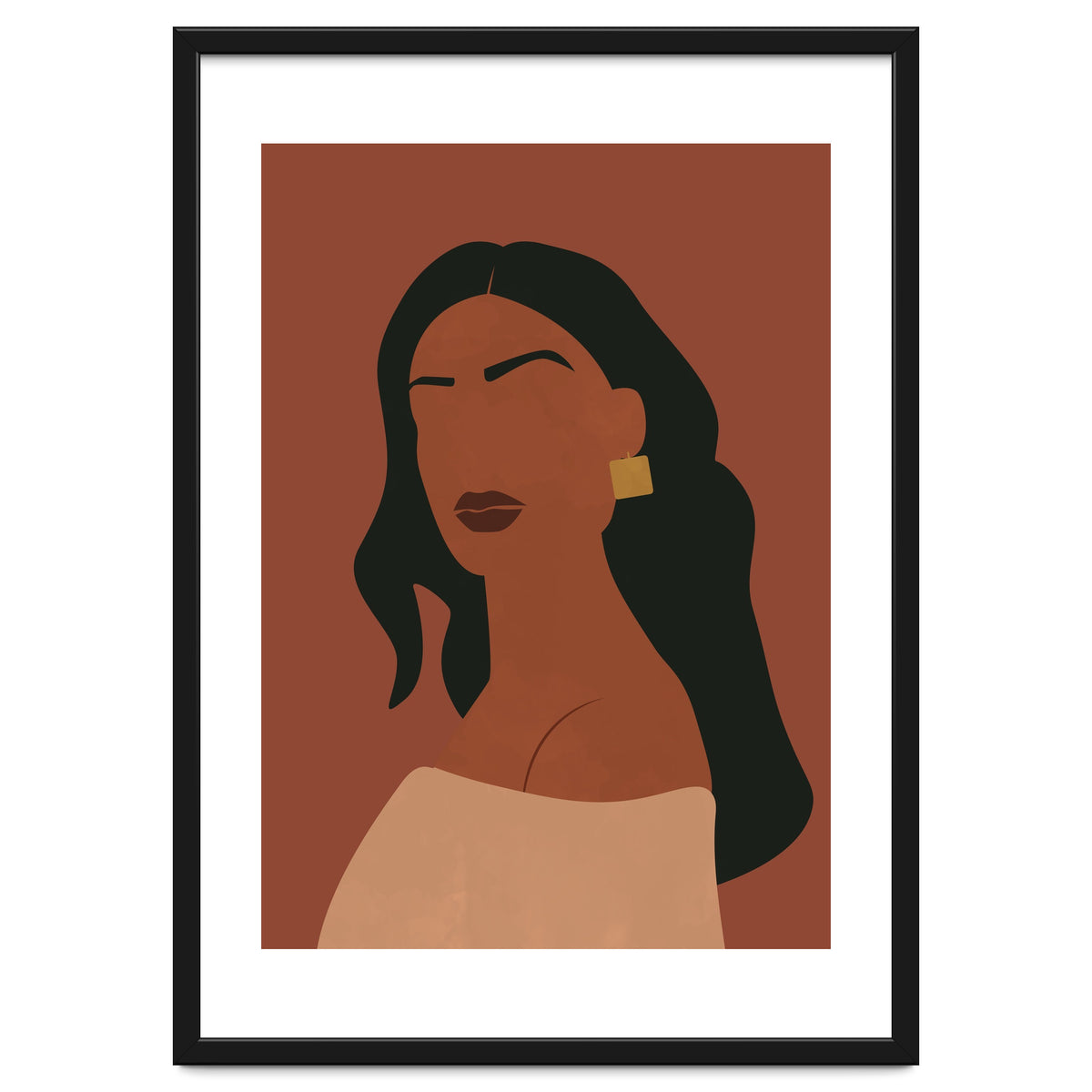 Abstract Woman with Gold Earring