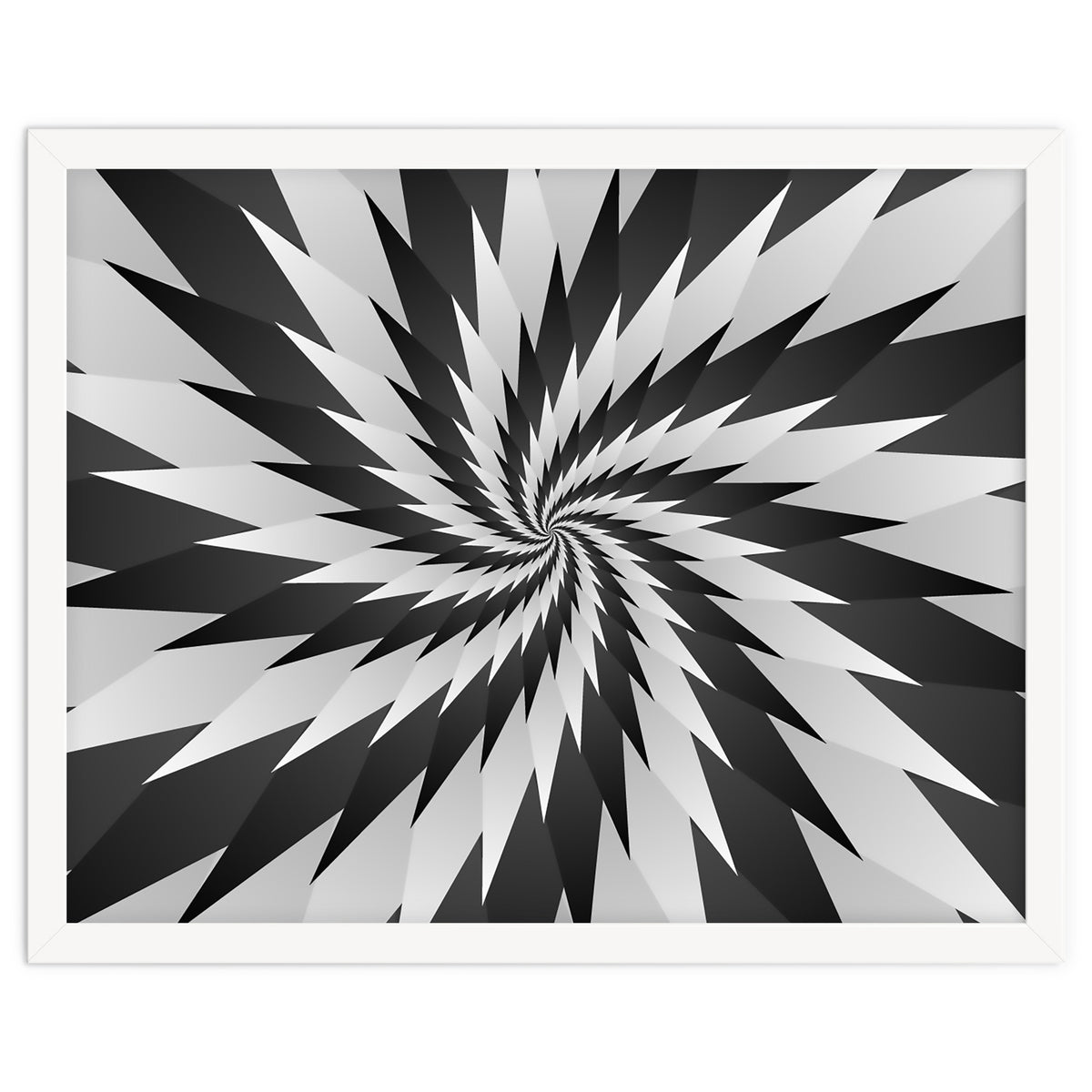 3D Abstract Swirl Monochrome Art
