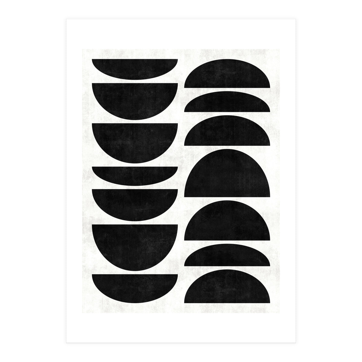 Mid-Century Modern Pattern No.9 - Black and White Concrete (Print Only)